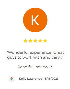 5 Star Google Review with Customer experience testimonial